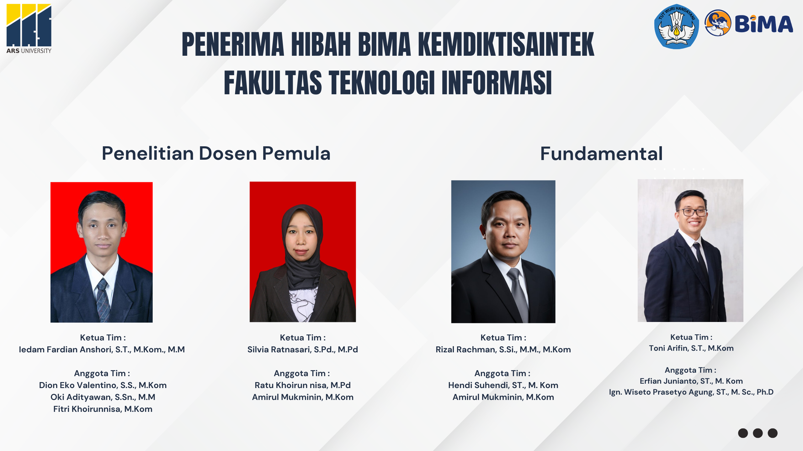 Dosen FTI ARS University Raih Hibah Penelitian BIMA 2026: Perkuat Tradisi Akademik di Level Nasional